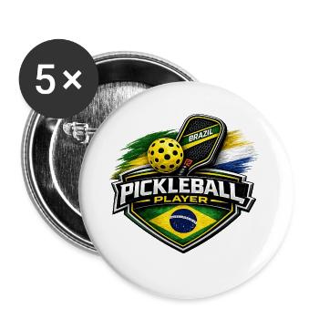 Pickleball BRAZIL - Buttons large 2.2''/56 mm (5-pack) - white - Front