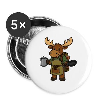 Maître de cuisine Waldmoose - Lot de 5 grands badges (56 mm) - blanc - Devant