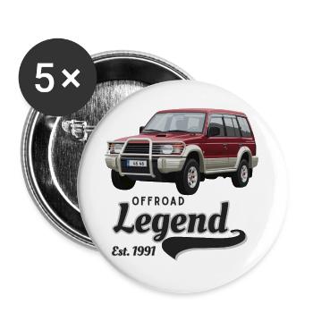 Légende tout-terrain - Lot de 5 grands badges (56 mm) - blanc - Devant