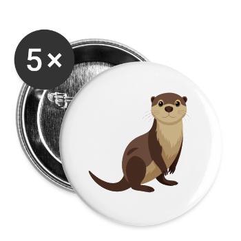 Otter - Buttons large 2.2''/56 mm (5-pack) - white - Front