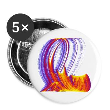 Glutpfade des Chaos – Strange Attractor - Buttons groß 56 mm (5er Pack) - Weiß - Vorne