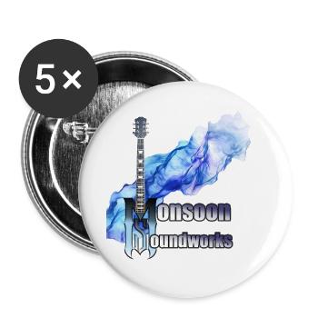 Monsoon Soundworks official Logo - Buttons large 2.2''/56 mm (5-pack) - white - Front