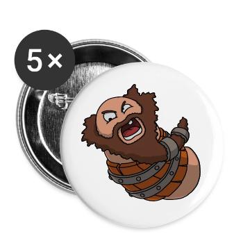 Barrel – Cartoon Thumb Character - Buttons groß 56 mm (5er Pack) - Weiß - Vorne