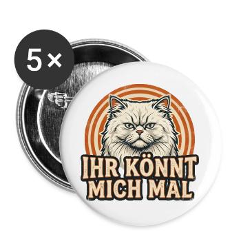Ihr könnt mich mal - Persische Katze - Buttons groß 56 mm (5er Pack) - Weiß - Vorne