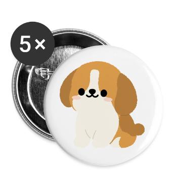 Charmant Épagneu - Lot de 5 grands badges (56 mm) - blanc - Devant