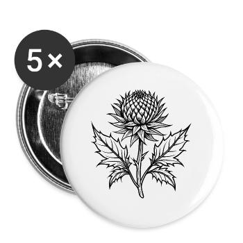 Distelblüte - Buttons groß 56 mm (5er Pack) - Weiß - Vorne