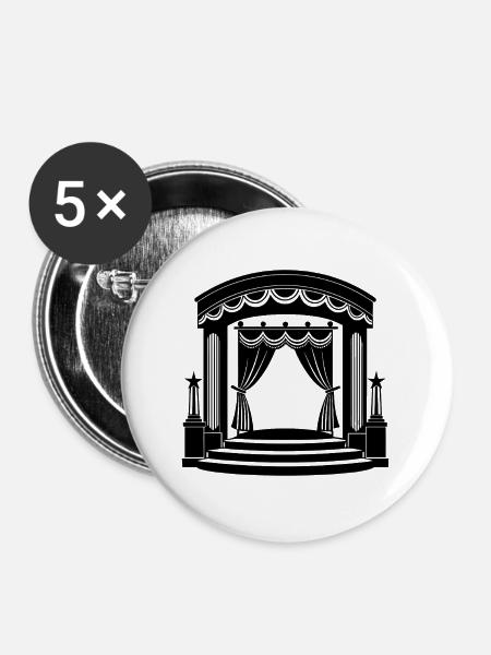 Theaterbühne - Buttons groß 56 mm (5er Pack) - Weiß