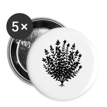 Thymian - Buttons groß 56 mm (5er Pack) - Weiß - Vorne