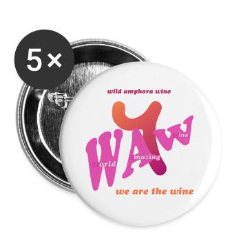 Waw – Wilder Amphorenwein - Buttons groß 56 mm (5er Pack) - Weiß - Vorne