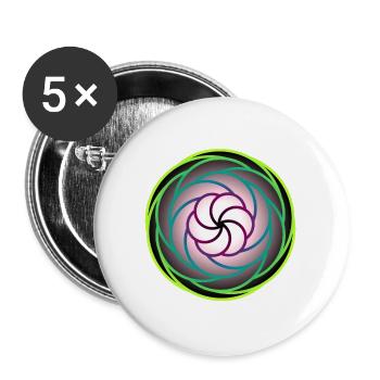 Neonstrudel im Farbrausch - Buttons groß 56 mm (5er Pack) - Weiß - Vorne
