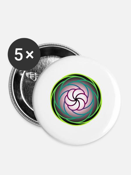 Neonstrudel im Farbrausch - Buttons groß 56 mm (5er Pack) - Weiß