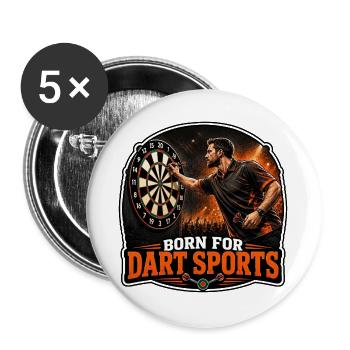Geboren für Dart- port - Buttons groß 56 mm (5er Pack) - Weiß - Vorne