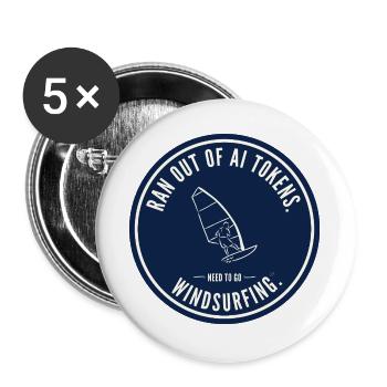 Badge des limites de jetons de planche à voile - Lot de 5 grands badges (56 mm) - blanc - Devant