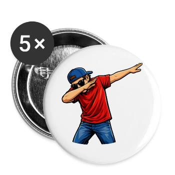 Dabbing Amerikaner - Buttons groß 56 mm (5er Pack) - Weiß - Vorne