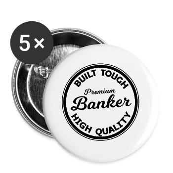 Banker Fanshirt - Buttons groß 56 mm (5er Pack) - Weiß - Vorne