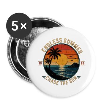 Endless Summer - Chase The Sun 1986 - Buttons groß 56 mm (5er Pack) - Weiß - Vorne