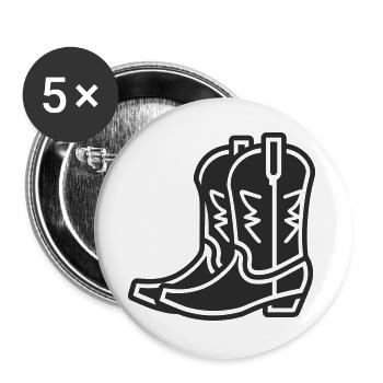 Cowboy - Buttons groß 56 mm (5er Pack) - Weiß - Vorne