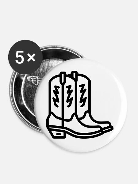 Cowboystiefel - Buttons groß 56 mm (5er Pack) - Weiß