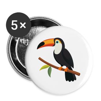 Tukan - Buttons groß 56 mm (5er Pack) - Weiß - Vorne