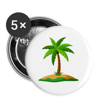 Tropische Insel - Buttons groß 56 mm (5er Pack) - Weiß - Vorne