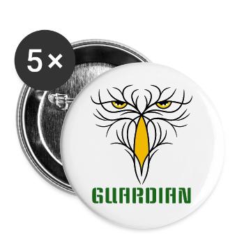 GUARDIAN - Stylisches Raubvogel - Design - Buttons groß 56 mm (5er Pack) - Weiß - Vorne
