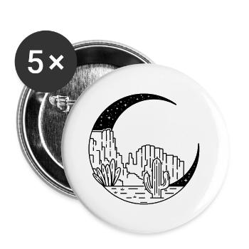 Canyon in der Mondsichel - Buttons groß 56 mm (5er Pack) - Weiß - Vorne