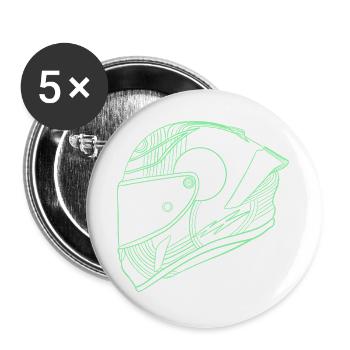 Helm - Buttons groß 56 mm (5er Pack) - Weiß - Vorne