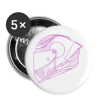 Helm - Buttons groß 56 mm (5er Pack) - Weiß - Vorne