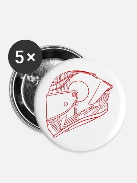 Helm - Buttons groß 56 mm (5er Pack) - Weiß