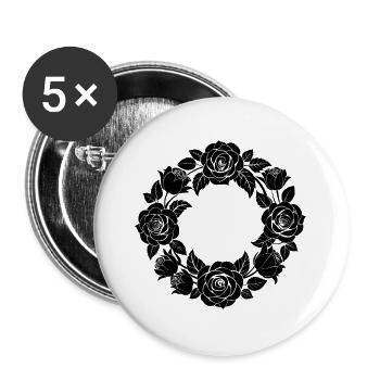 Rosenkranz - Buttons groß 56 mm (5er Pack) - Weiß - Vorne