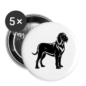 Bluthund - Buttons groß 56 mm (5er Pack) - Weiß - Vorne