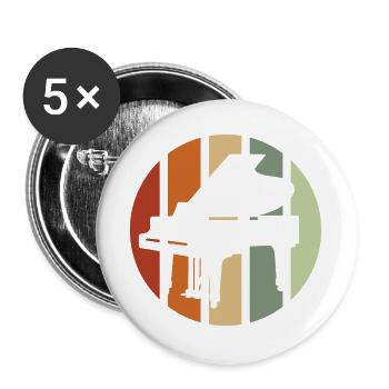 Piano Piano Musician Gift Gift Idea - Buttons large 2.2''/56 mm (5-pack) - white - Front