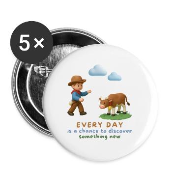 Every day is a chance to discover something new - Buttons large 2.2''/56 mm (5-pack) - white - Front