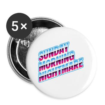 Das lustige Sonntagmorgen-Albtraum-Wochenende ist vorbei - Buttons groß 56 mm (5er Pack) - Weiß - Vorne