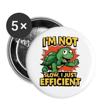 Turtle: Nicht kostenlos, nur effizient - Buttons groß 56 mm (5er Pack) - Weiß - Vorne