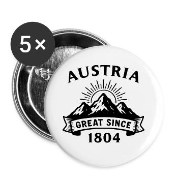 Austria great since 1804 (Kaisertum) - Buttons groß 56 mm (5er Pack) - Weiß - Vorne
