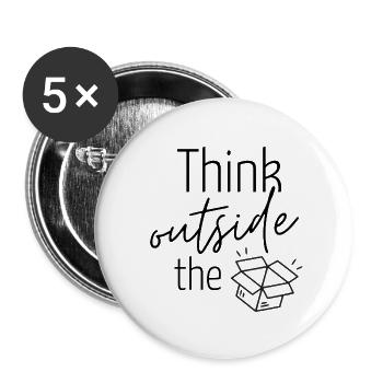 Ideenkiste - Think outside ... - Buttons groß 56 mm (5er Pack) - Weiß - Vorne
