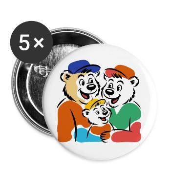 Bear family - Buttons large 2.2''/56 mm (5-pack) - white - Front