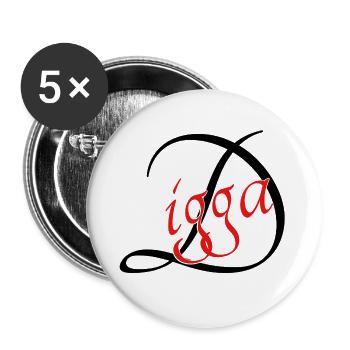 Digga - Buttons groß 56 mm (5er Pack) - Weiß - Vorne