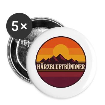 Bündner Härzbluetbündner - Buttons groß 56 mm (5er Pack) - Weiß - Vorne