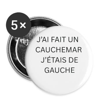 Humour France  - Lot de 5 grands badges (56 mm) - blanc - Devant