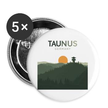 Taunus Germany | Vintage Mountain Poster - Buttons groß 56 mm (5er Pack) - Weiß - Vorne