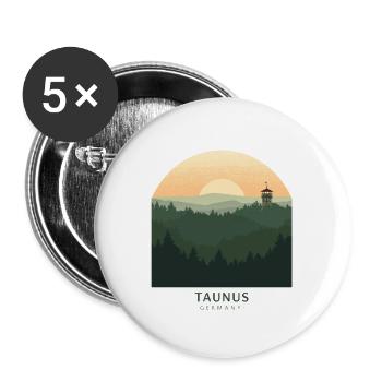 Taunus Germany | Vintage Forest Poster - Buttons groß 56 mm (5er Pack) - Weiß - Vorne