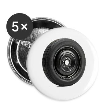 Car Wheel - Buttons groß 56 mm (5er Pack) - Weiß - Vorne
