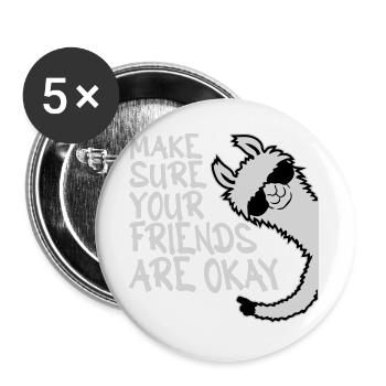 Make Sure Your Friends Are Okay Lama Sonnenbrille - Buttons groß 56 mm (5er Pack) - Weiß - Vorne