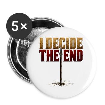 I Decide The End Spear Stoic Mindset Gift T-Shirt - Buttons large 2.2''/56 mm (5-pack) - white - Front