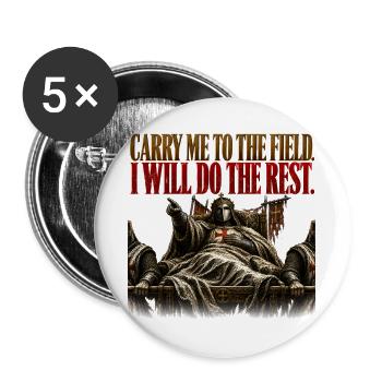 Baldwin IV Crusader King Stoic Warrior Gift T-Shir - Buttons large 2.2''/56 mm (5-pack) - white - Front