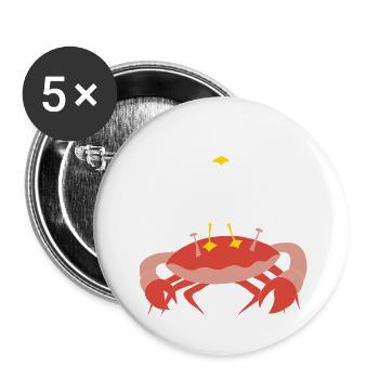 Crab-n-Gull - Buttons groß 56 mm (5er Pack) - Weiß - Vorne