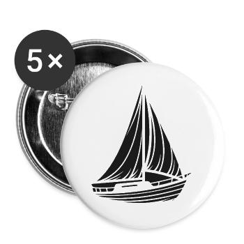 Abstraktes Segelboot Minimalistisches Design - Buttons groß 56 mm (5er Pack) - Weiß - Vorne