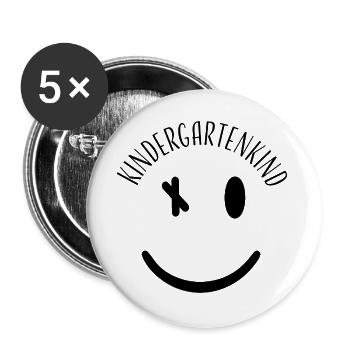 Kindergartenkind – Lustiges Kindergarten Design - Buttons groß 56 mm (5er Pack) - Weiß - Vorne